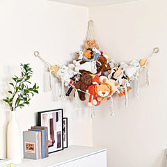 Stuffed Animal Storage Hammock Nursery Organizer Beige