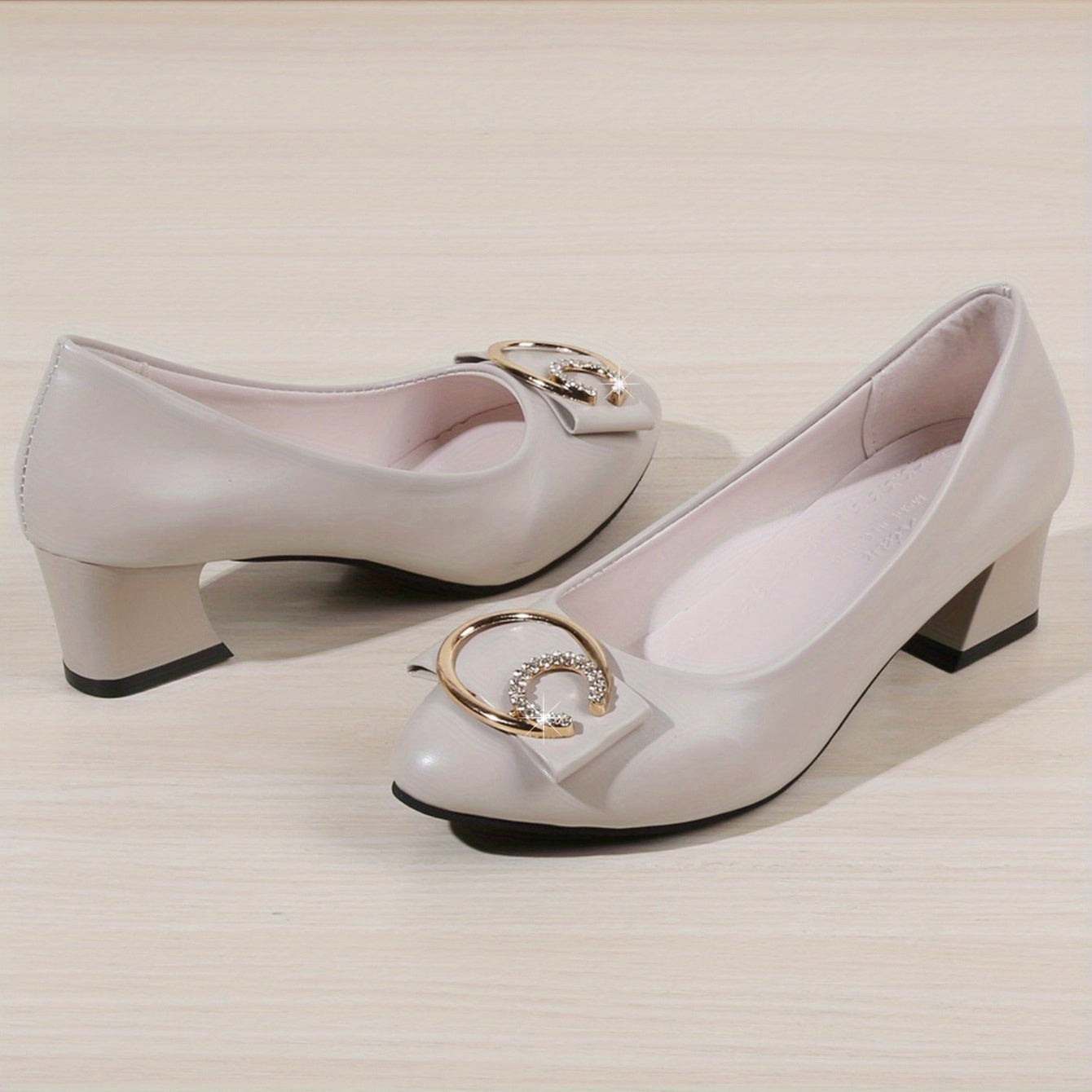 Women's Chunky Heel Comfort Pumps Closed Toe Slip On Shoes