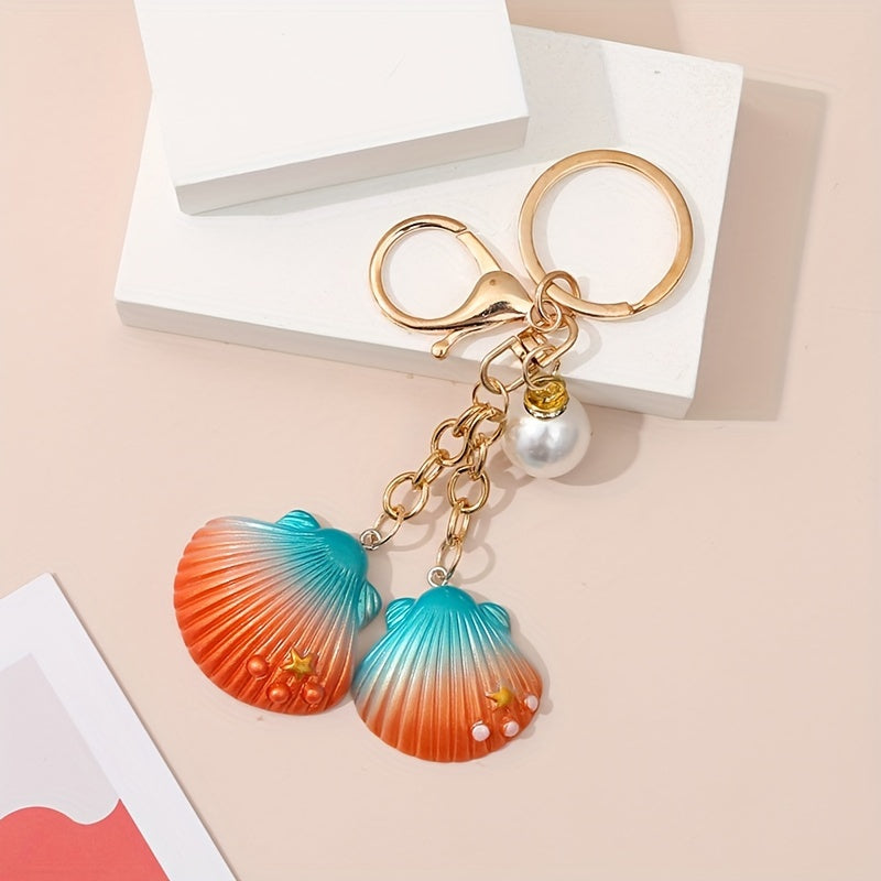 Creative Resin Shell Keychain Bag Purse Pendant Accessory