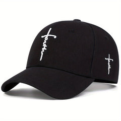 Men's Cross Baseball Cap Outdoor Sun Hat Adjustable Casual Hat