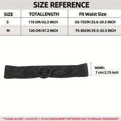 Wide Belt Round Buckle Waistband for Women