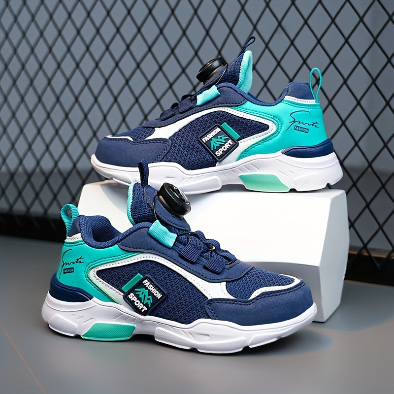 Boy's Chunky Shoes Rotating Buckle Comfy Breathable Non Slip Sneakers