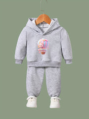 OERYUI Kids 2pcs Air Balloon Print Hoodies Pants Set