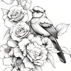 Flowers and Birds Coloring Book Adults Relax Mind Body Painting Picture Book