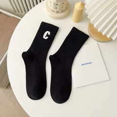 5 Pairs Girls Breathable Crew Socks for Spring Autumn Sports Teens Children