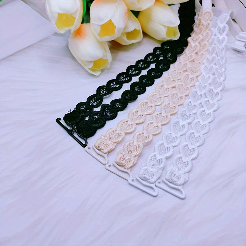 Heart Embroidery Shoulder Straps Invisible Adjustable Underwear Straps