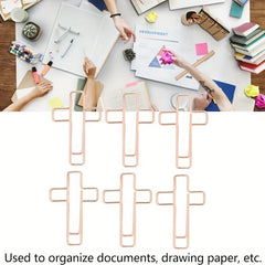 36pcs Cross Shaped Paper Clips Golden & Rose Paper Clips Study Supplies