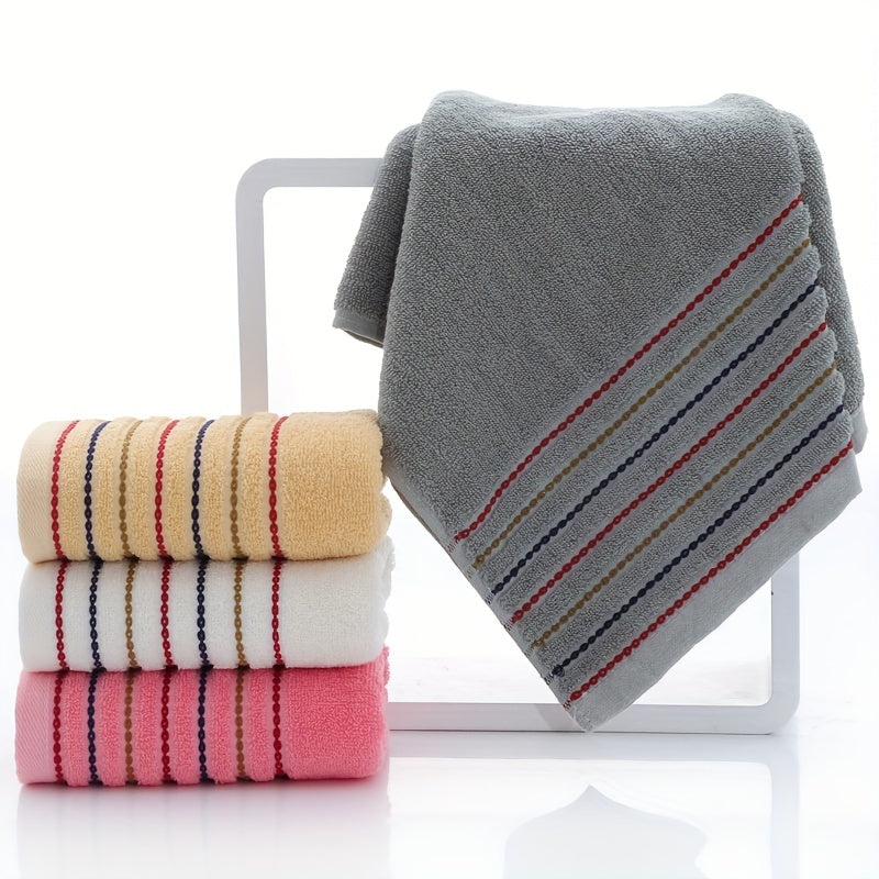 4pcs Striped Hand Towels Set Soft Cotton Face Towel Highly Absorbent