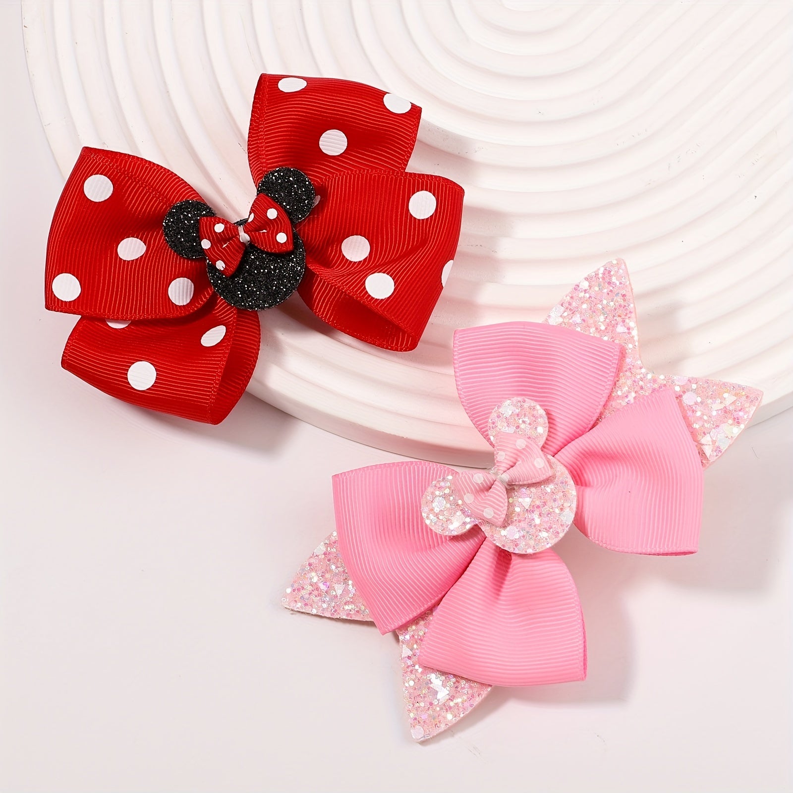 Polka Dot Bow Hair Clips for Girls