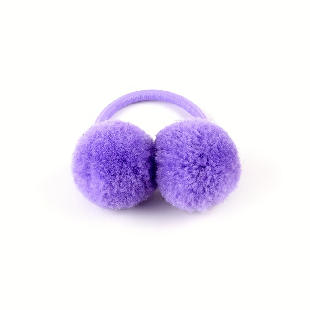 40pcs Girls Plush Ball Hair Tie Ponytail Holders Scrunchies