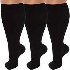 3 Pairs Plus Size XXL 20-30mmHg Compression Knee High Socks