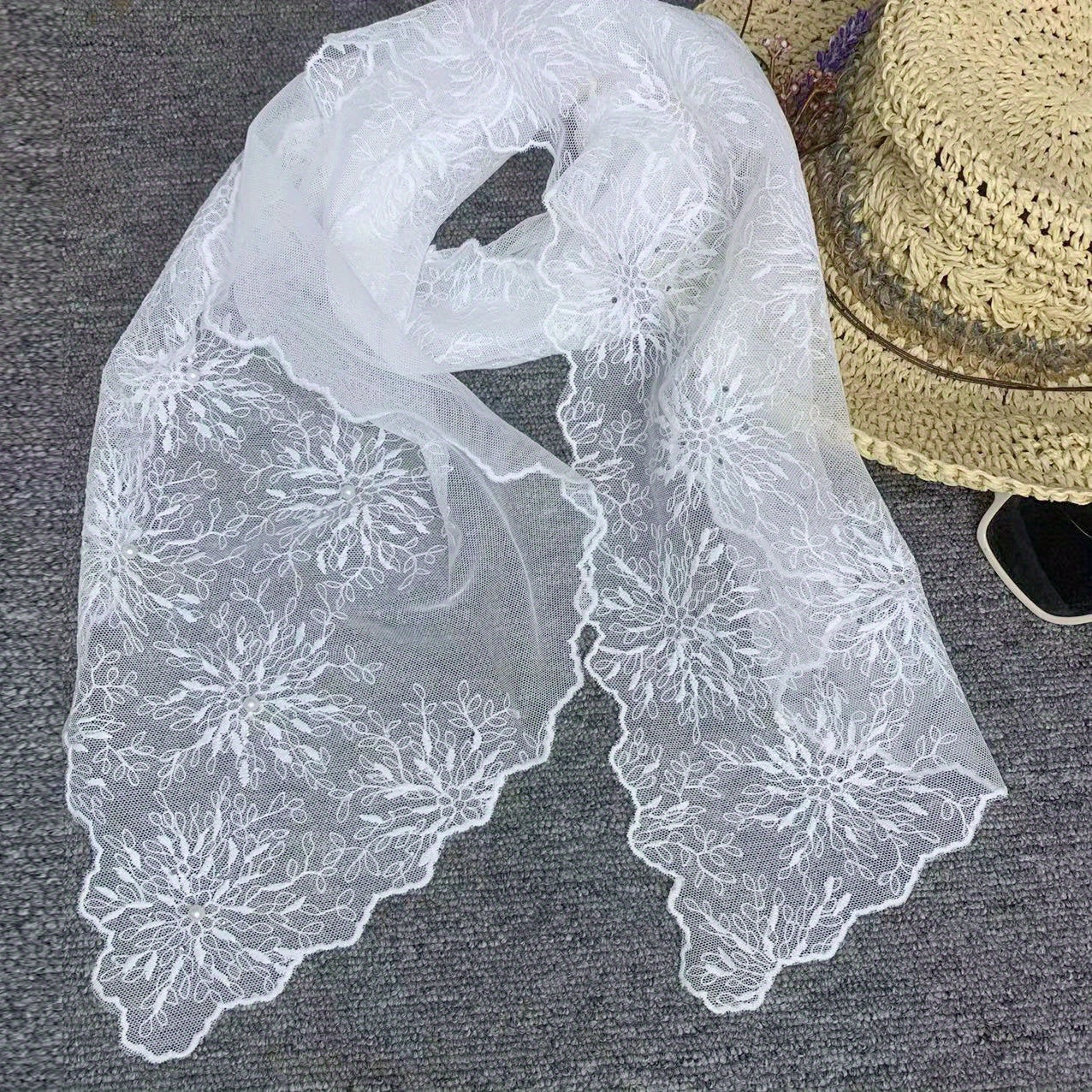 Lace Mantilla Veil Mesh Head Covering for Wedding Bridal