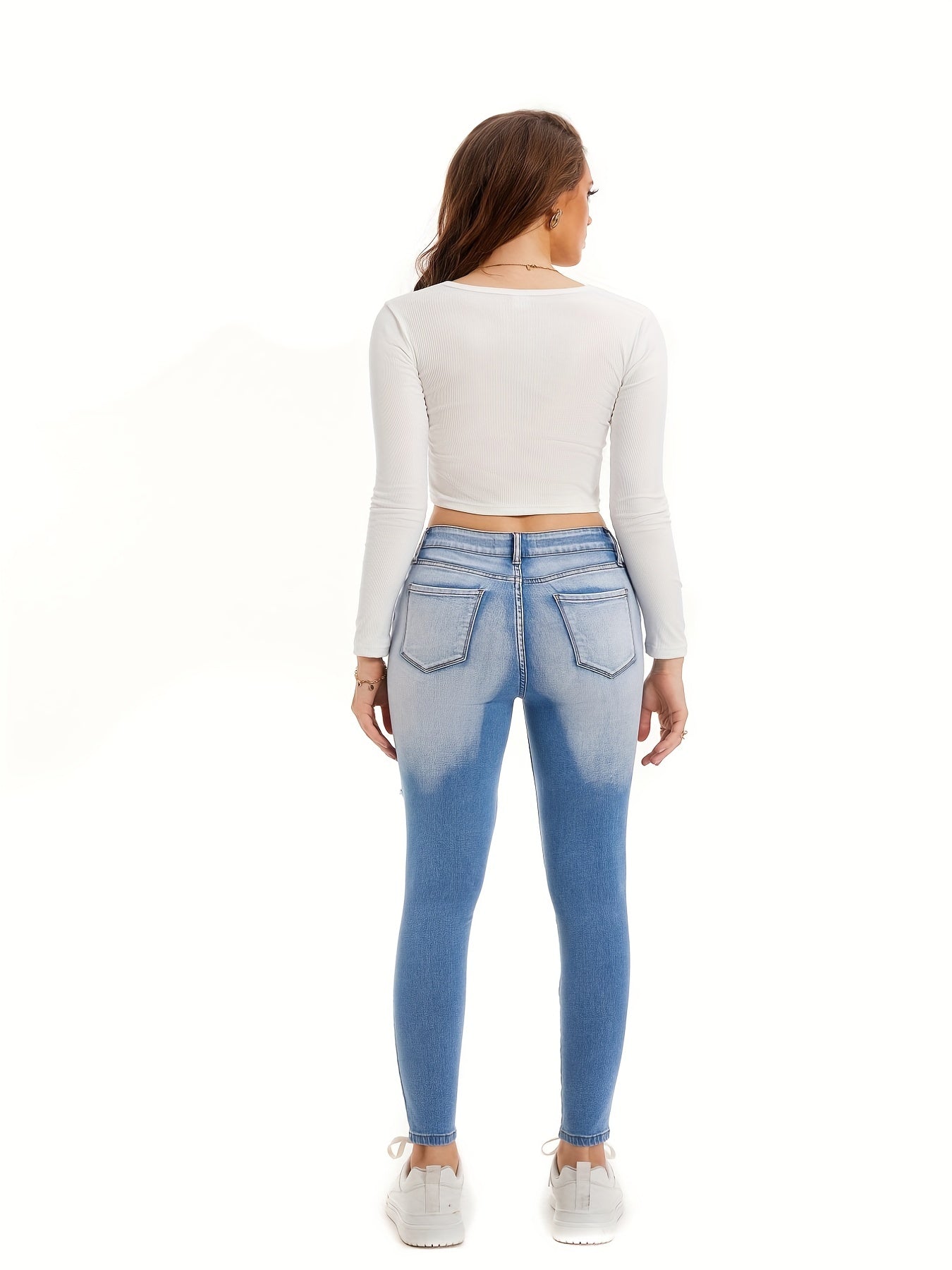 Women's Plus Button Fly High Rise Skinny Jeans