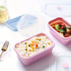 2pcs 800ml Silicone Collapsible Food Storage Containers With Lids BPA-Free