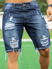Men's Ripped Denim Shorts
