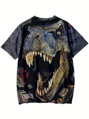 Boys Dinosaur T Shirt 3D Print Short Sleeves Summer Fun
