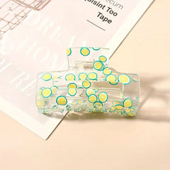 Colorful Fruits Pattern Hair Claw Clips