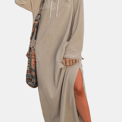 Hooded Long Sleeve Dress With Pockets