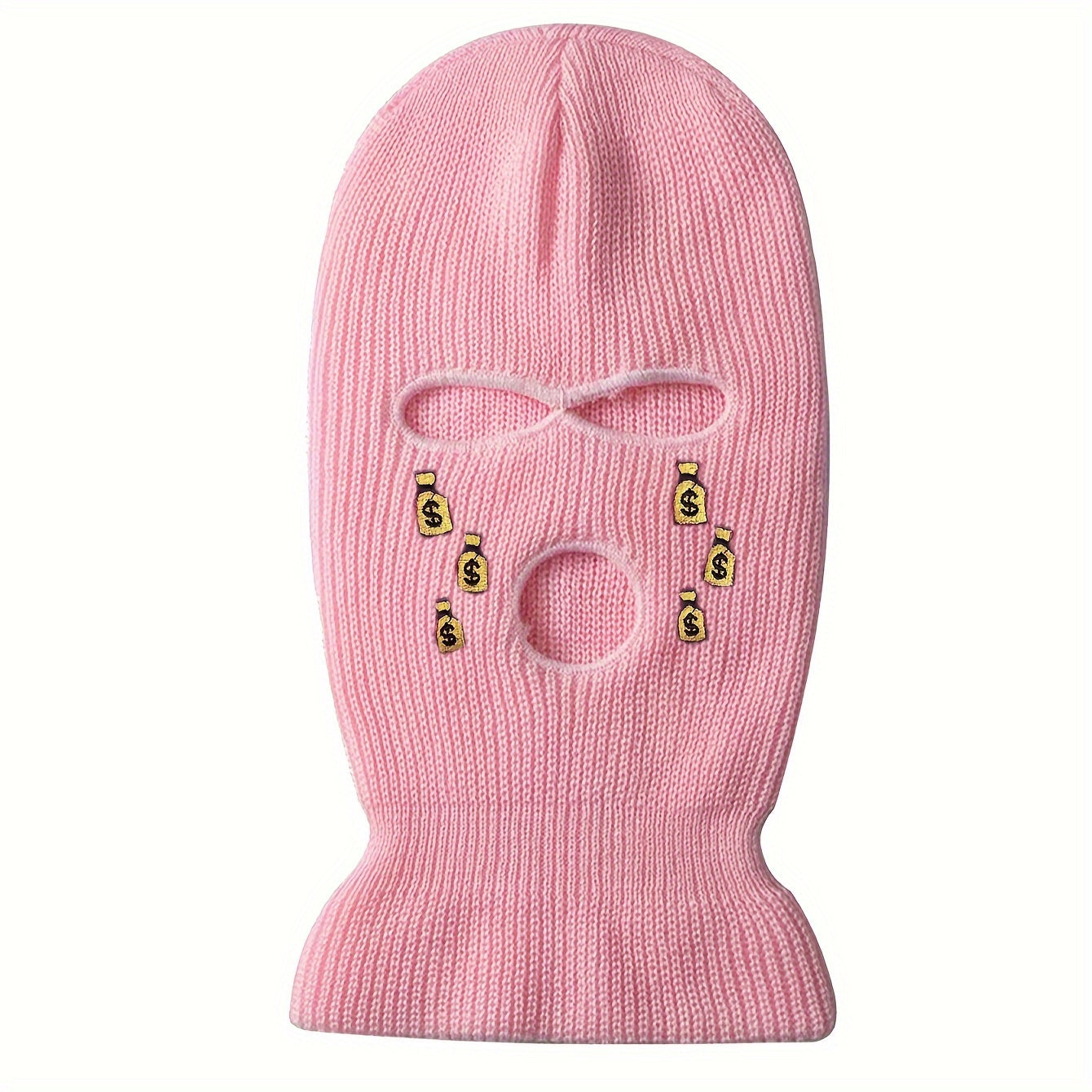 Breathable Embroidered Balaclava Hat Windproof Full Face Mask for Cycling Skiing