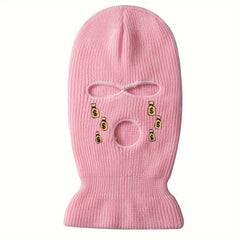Breathable Embroidered Balaclava Hat Windproof Full Face Mask for Cycling Skiing