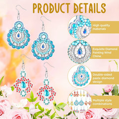 DIY Diamond Painting Earrings Kit Boho Flower Water Dro