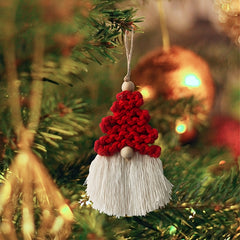 Hand Woven Tassel Pendant for Home Decor Christmas Tree Faceless Old Man