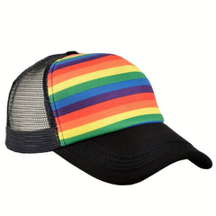 Striped Mesh Baseball Cap Lightweight Sunshade Dad Hat