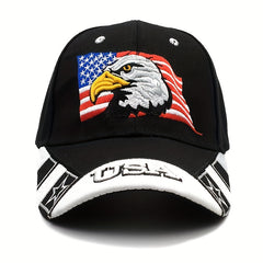Eagle American Flag Embroidered Baseball Cap Sun Protection Trucker Hat