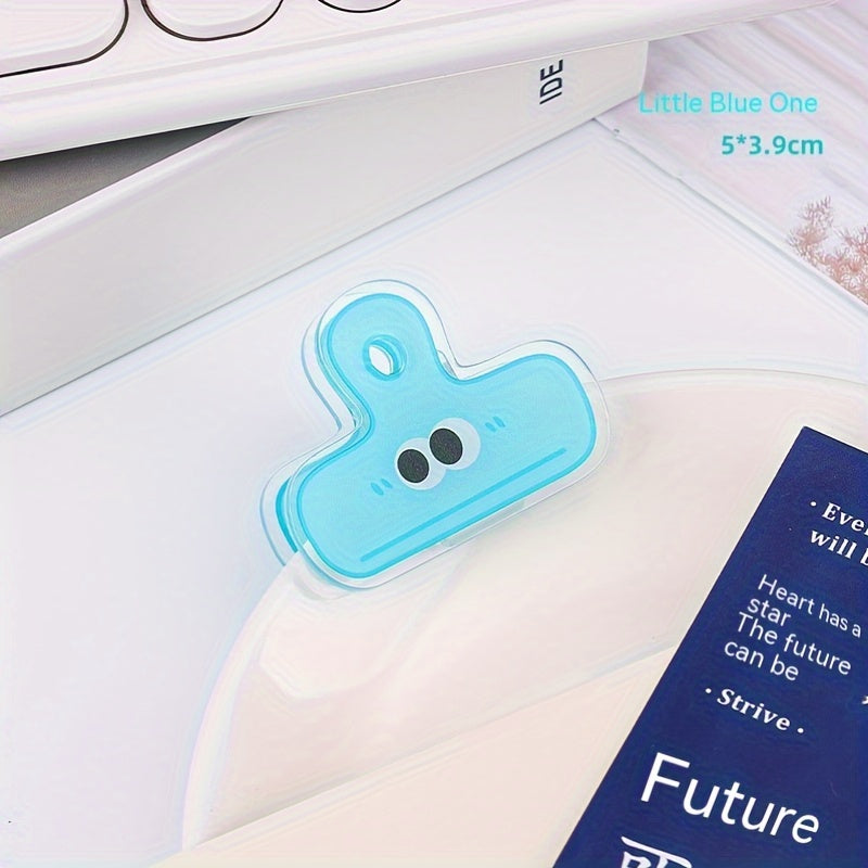 2pcs Acrylic Transparent Cartoon File Storage Clips