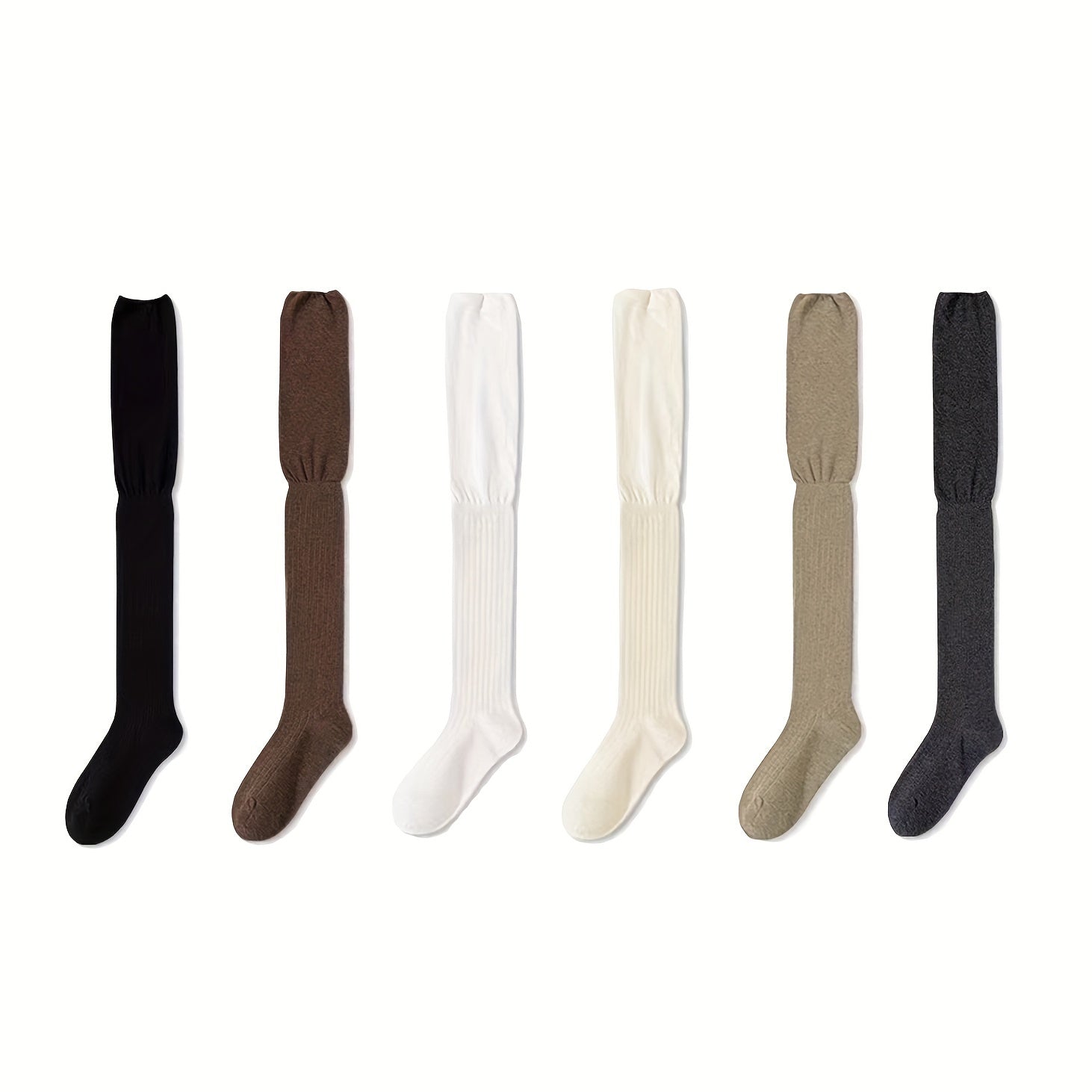 Women's Solid Thigh High Socks Over The Knee Stockings