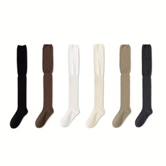 Women's Solid Thigh High Socks Over The Knee Stockings