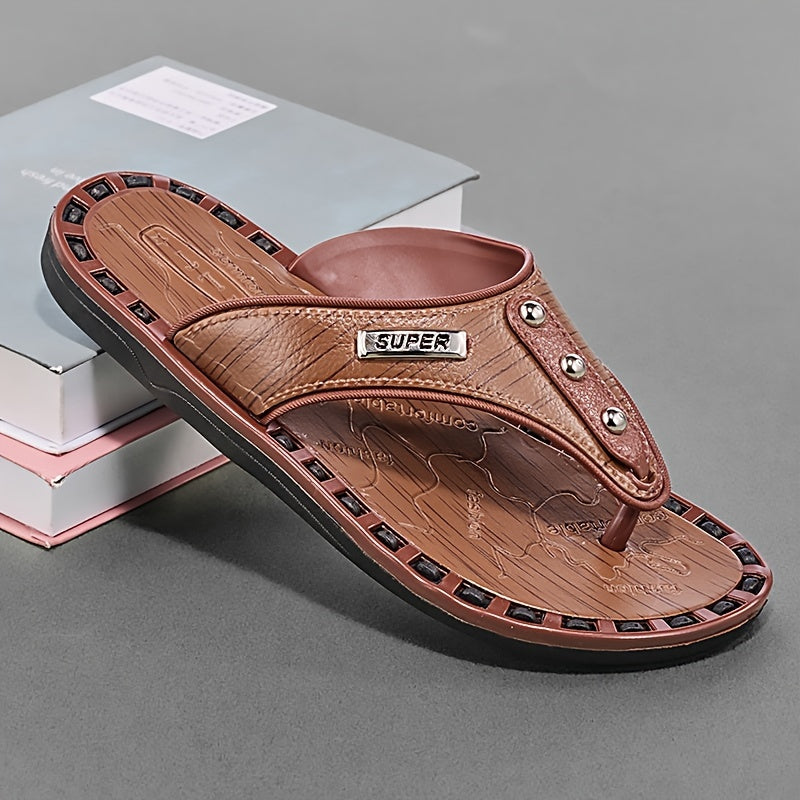 Men's Thong Sandals Non Slip Flip flops Shoes Toe Post Slides