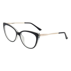 Cat Eye Frame Clear Light Blocking Glasses Stylish Discoloration Glasses