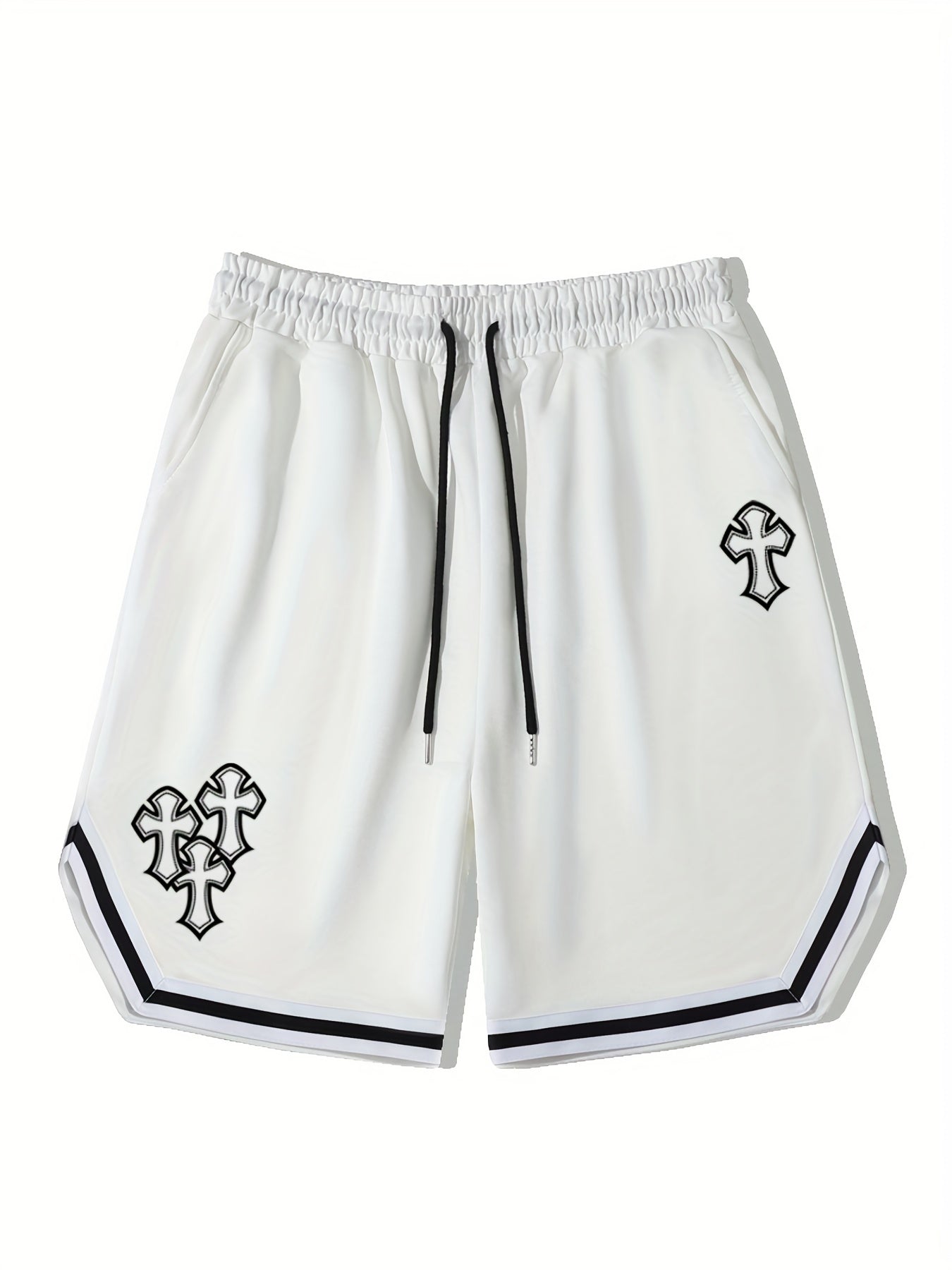 Men's Cross Graphic Drawstring Stretchy Shorts