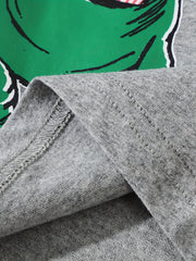 Dino & Bat Print Kid's Sweatshirt Cotton Pullover for Halloween