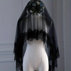 Lace Head Veil Halloween Party Hair Accessories Gothic Style Head Veil