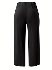 Solid Split Pants Sexy High Waist Long Length Pants Women's Clothing