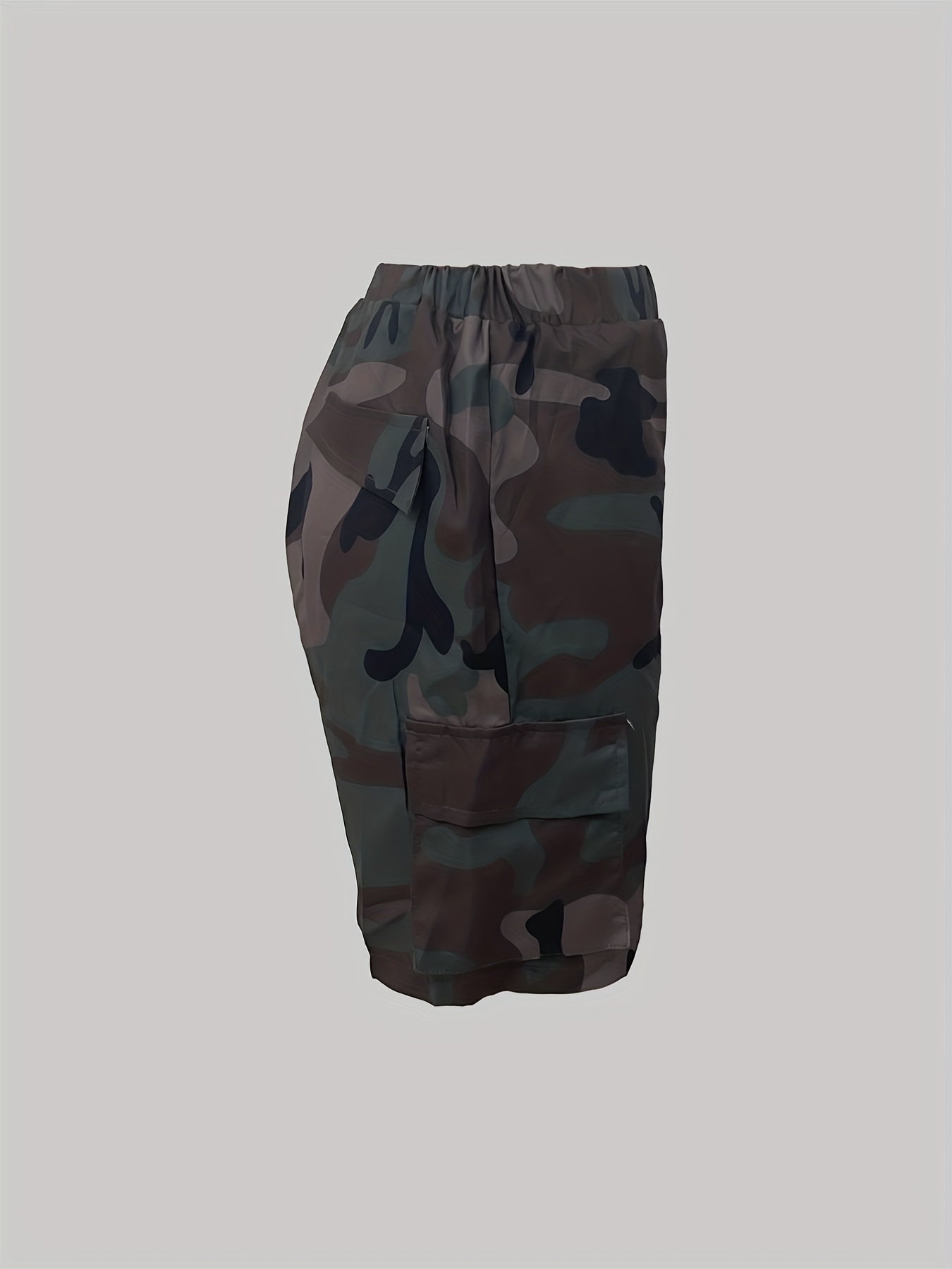 Camo Print Pocket Shorts for Women
