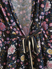 Floral Print Bell Sleeve Kaftan Cover Up Dress