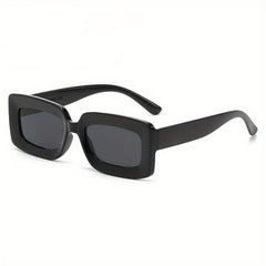 Vintage Square Frame Sunglasses Wide Temple UV400