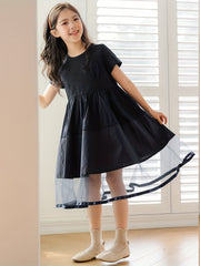 Girls' Rabbit Ears Cotton Dress for Summer Parties