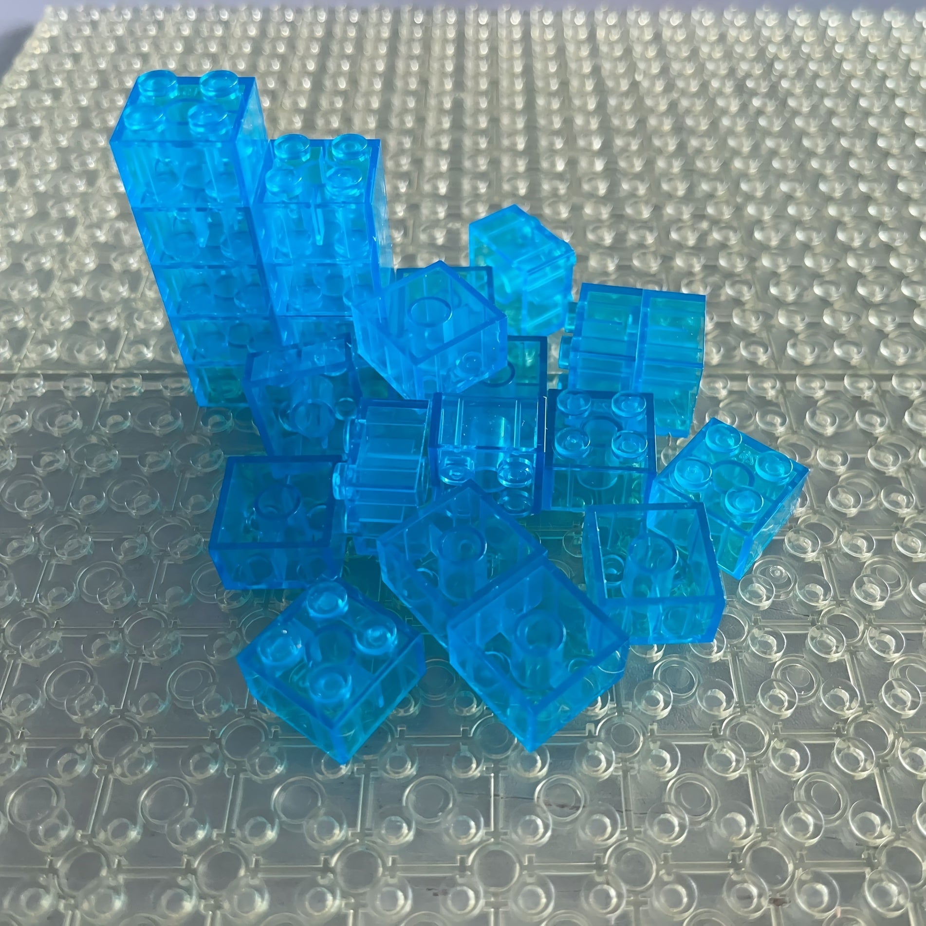 20pcs Transparent ABS 2x2 Building Blocks MOC High Brick Bricks in 6 Colors