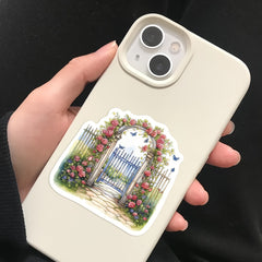 50pcs Cartoon Flower Door And Cat Stickers Waterproof Vinyl Stickers