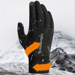 Men's Windproof Waterproof Cycling Gloves Fleece Lining Touch Screen Warm Gloves