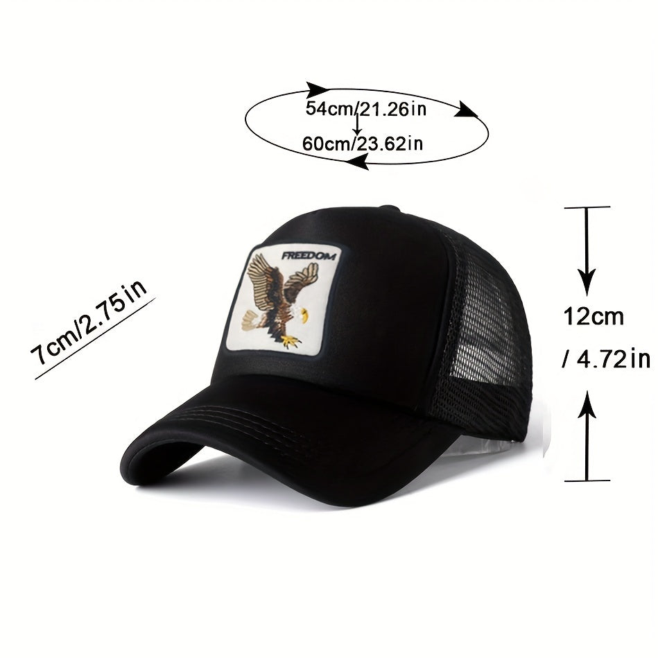Animal Embroidered Mesh Baseball Cap Sun Shading Mesh Hat