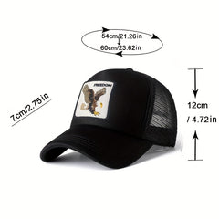Animal Embroidered Mesh Baseball Cap Sun Shading Mesh Hat