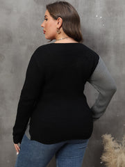 Colorblock Surplice Neck Sweater