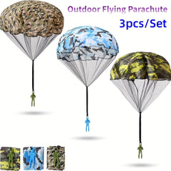 Army Camouflage Parachute Toys Outdoor Flying Parachute Outside Toys