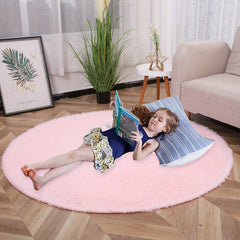 American Style Round Rug Plush PV Velvet Area Rug