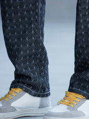 Men's Plaid Pattern Denim Jeans With Pockets